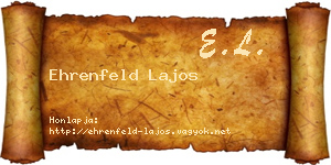 Ehrenfeld Lajos névjegykártya
